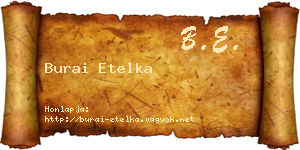 Burai Etelka névjegykártya